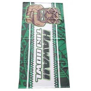 100% Polyester microfiber front side and 100% cotton terry backside sublimated printed beach towel promotion gifts