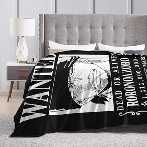 Plaid en flanelle <span class=keywords><strong>Zoro</strong></span> <span class=keywords><strong>Wanted</strong></span> Luffy, imprimé pour chambre à coucher, canapé, ultra-doux, chaud, couvre-lit, dérivés d'anime - Product Image 3