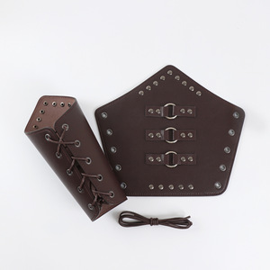 Protège-poignet médiéval en argent et or, lisse, <span class=keywords><strong>rivet</strong></span>é, en similicuir, pour chevaliers, scène, Halloween, Noël, carnaval, accessoire de cosplay - Product Image 6