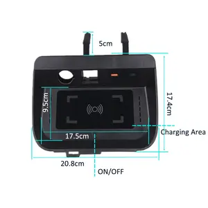 Support de téléphone sans fil Qi 1.2 à charge rapide pour tableau de bord de voiture Icreative Toyota Rav4 LHD 2019-2022, modification intérieure - Product Image 3