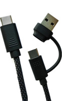 Cable de Datos 2 en 1 para Teléfono Móvil, USB A/C Macho a Tipo C Macho, Cable de Carga Rápida, Conductor de Cobre Puro para Impresora de Computadora