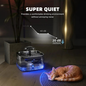 Juego de Dispensador de Agua y Comida para Mascotas, Dispensador Automático de Agua para Mascotas de 2.2L, Bomba Súper Silenciosa, Dispensador de Agua para Gatos <span class=keywords><strong>con</strong></span> Luz LED - Product Image 2