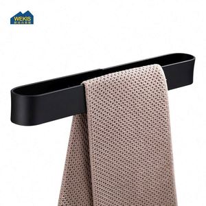 WEKIS Toallero de Pared Moderno de Aluminio Negro Personalizado para Hotel, Autoadhesivo, con Calentador, Acabado Cromado - Product Image 6