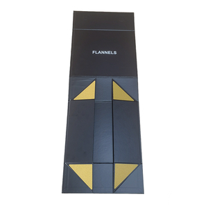 Boîte cadeau de luxe écologique noire rigide pliable en éponge avec logo personnalisé en relief pour écharpe, ceinture, chapeau, <span class=keywords><strong>mouchoir</strong></span> - Product Image 5