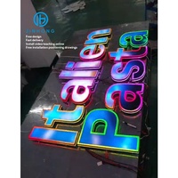 RGB colorido Super palabra Led letras retroiluminadas al aire libre grande 3D retroiluminado signo programable Led signo personalizado Led signo