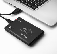 Lector de Tarjetas Inteligentes sin Contacto NFC USB para Windows y Android, Material ABS, Lector RFID 13.56 con Soporte para Protocolo ISO 14443A