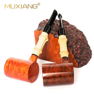 Muxiang Wooden Tobacco Pipe Straight Handle Briar Wood Handmade Smoking Pipe For Men - Product Image 2