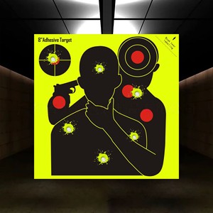 Autocollants de cible de tir tactique en forme de silhouette humaine de 8 pouces, directement de l'usine, avec point rouge et éclaboussures fluorescentes pour le tir récréatif - Product Image 1