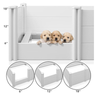 Lit de mise bas en PVC pour chiens, blanc, en plastique PVC, avec barrières de protection, assemblage modulaire