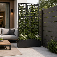 Rak Bunga Kotak Bunga Dekoratif Retro Mewah Warna Hitam Cocok Untuk Balkon Dalam dan Luar Ruangan