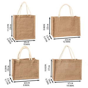 Sac fourre-tout en toile de jute à rayures, avec sangle en ruban rose et impression de logo personnalisé pour la publicité (vente en gros) - Product Image 5