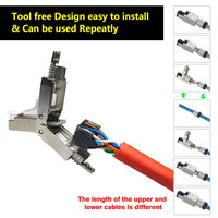 Conector Modular RJ45 Toolless Cat7 FTP de Terminación en Campo para Red Ethernet Blindado de Aleación Sin Herramientas