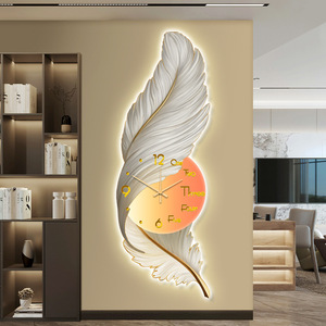 Haute qualité créatif plume tenture murale <span class=keywords><strong>art</strong></span> horloge porcelaine <span class=keywords><strong>peinture</strong></span> murale pour la décoration de la chambre - Product Image 1