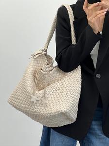 2025 дизайнерская тканая сумка-тоут из искусственной кожи, женская модная сумка со звездами для разных возрастов - Product Image 3