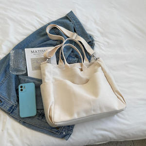 Gahumi Túi Vải Bố sức chứa lớn túi đưa thư Đeo Vai Xách tay thời trang đa năng túi học sinh Đại Học - Product Image 5