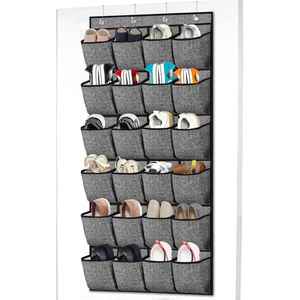 Linen Non-Woven Fabric 24 Grid <b>Shoes</b> Sundries Multi-Layer Behind the Bedroom Door <b>Storage</b> Hook - Product Image 1