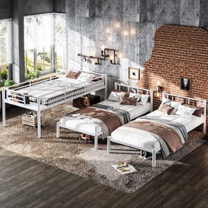 <span class=keywords><strong>Lit</strong></span> superposé moderne en métal personnalisable, double sur double et triple, pour chambre à coucher, de l'enfant à l'adulte, ODM/OEM disponible - Product Image 2