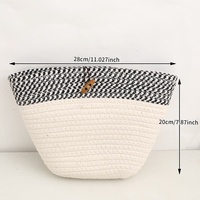Sac fourre-tout rectangulaire moderne en corde de coton pour femme, tissé au crochet, écologique, multifonctionnel, pour la plage et le rangement