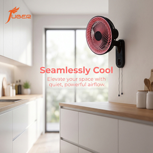 Ventilateur mural oscillant de 10 pouces, large flux d'air, corps en plastique, moteur silencieux, pour la maison, le bureau, les magasins de détail - Product Image 2