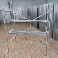Échafaudage mobile en acier de 1,8 m, échafaudage miniature multifonction pliable avec plateformes métalliques et roulettes