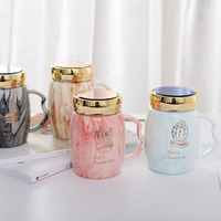 Zogifts 2024 tasse à café en céramique en marbre avec couvercle miroir tasse à thé nouveau Design cadeaux d'affaires
