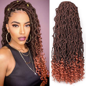 Extensiones de pelo de ganchillo para mujer, pelo largo con trenzas rizadas de 24 pulgadas - Product Image 1