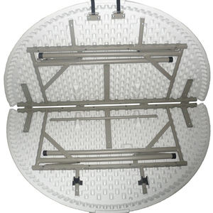 Tamanho grande mesa de jantar ao ar livre assento 8 mesa design para eventos mdf top metal pernas mesas dobráveis e cadeiras para eventos - Product Image 4