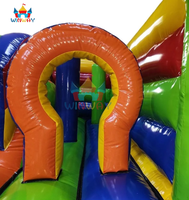 Parcours d'obstacles gonflable en PVC écologique et coloré, labyrinthe interactif, toboggans, arches pour adolescents, utilisation en extérieur