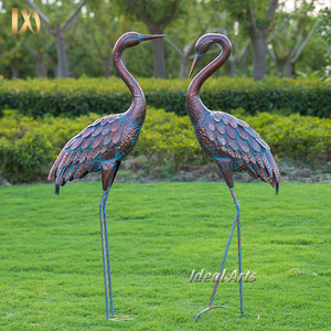 Offres Spéciales extérieur jardin décor moderne Style héron <span class=keywords><strong>grue</strong></span> métal animaux Statue - Product Image 5