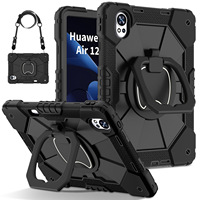 Housse de protection pour tablette hybride antichoc, étanche, en silicone rigide avec support à anneau pour iPad Air 11 pouces 13