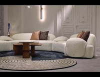 Ensemble moderne de canapés de salon sectionnels Design créatif Forme droite Remplissage éponge Tissu artificiel Pieds en bois Appartement Hôtel