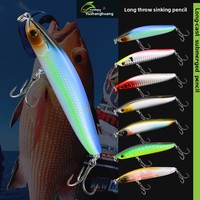 Leurre coulant type crayon, leurre de pêche à la ligne, leurre artificiel dur style minnow pour lancer longue distance, pour la pêche au poisson-chat et à la tilapia en lac