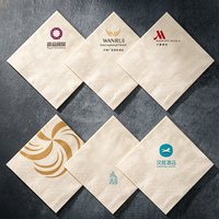 Serviettes en papier personnalisées avec logo pour restaurants, hôtels, bars, pubs, cafés – Mouchoirs en papier en pure pâte de bois vierge, paquet de serviettes de cocktail