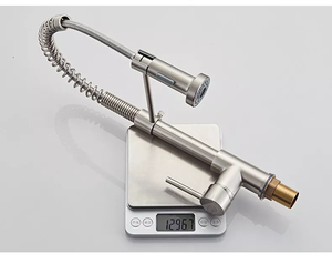 Laiton acier inoxydable brossé noir Torneira Gourmet robinets d'évier de cuisine à tirette robinets de cuisine à ressort - Product Image 5