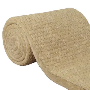 china hot sale fire rock wool felt insulation soundproofing wire mesh thermal insulation rock wool blankets roll