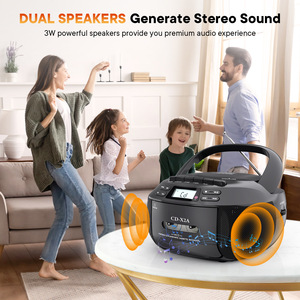 Reproductor de Casetes Portátil con Bluetooth, Reproductor de CD, Radio AM/FM, Entrada AUX, Puerto USB, Sonido Estéreo Dual, Grabación de Casetes, Control Remoto - Product Image 4