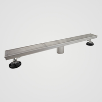 Grille de drain linéaire en acier inoxydable anti-odeur de 18, 24, 32 pouces avec filtre à cheveux pour douche