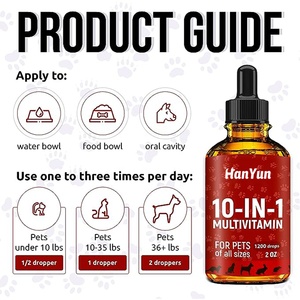 OEM ODM 10-en-1 Glucosamina Natural Gotas Líquidas Suplemento Multivitamínico para Perros y Gatos Bajo MOQ Cuidado DE LA Salud DE LAS Mascotas - Product Image 4