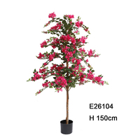 Vente en gros d'arbres artificiels en bougainvillier de 120 cm, 150 cm, 180 cm, tronc naturel, plante en bougainvillier en soie en pot, décoration intérieure pour la maison et le bureau