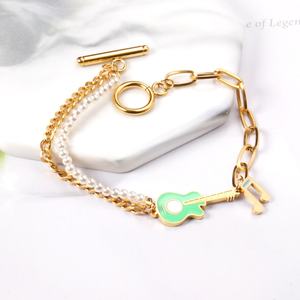 Bijoux de mode pour femmes, bracelet en acier inoxydable, charme plaqué or 18 carats, bracelets à chaîne pour femmes, bracelet géométrique - Product Image 4