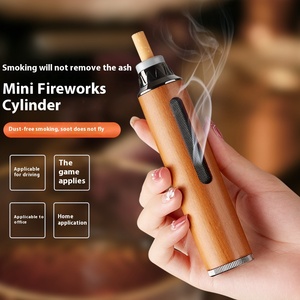Customizable Portable Mini Round Alloy Wood <b>Ashtray</b> Anti-Drop Smokeless Purifier <b>for</b> <b>Car</b> Hotel Restaurant Office-Modern Design - Product Image 3