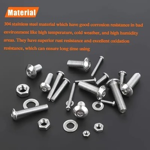 304 Stainless Steel Hex Button Head Cap <b>Bolts</b> Nuts Washers Kit 600PCS M2 M3 <b>M4</b> M5 For Sports Equipment - Product Image 4