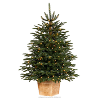 Pohon Natal PVC Berkualitas Tinggi Buatan dengan Lampu LED, Tinggi 60cm, untuk Dekorasi Meja dan Ruangan Dalam
