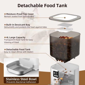 Distributeur automatique de nourriture pour chats le plus vendu 4LABS, gamelles en acier inoxydable 304, distributeur intelligent pour animaux de compagnie, trois versions pour l'alimentation des chats et des chiens - Product Image 5