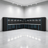 Armoire métallique robuste avec tiroirs verrouillables, pieds réglables, verrouillage à 3 points, autoportante, grande capacité de charge, armoire à outils pour garage