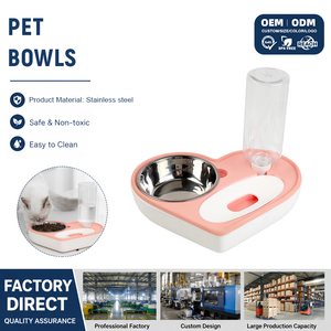 Ciotola Antigoccia a Forma di Cuore in Plastica, Distributore Automatico a Doppio Uso Antiumidità per Gatti e Cani di Piccola e Media Taglia, Ciotola per Cibo e Acqua - Product Image 1