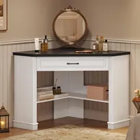 Bureau d'angle compact de 31,5 pouces avec tiroir et étagères de rangement, bureau d'ordinateur gain de place pour bureau à domicile et salle d'étude
