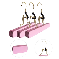 Offre Spéciale de cheveux en bois massif avec logo personnalisé rose cintre à pinces pour extensions de cheveux cintre à jupe en bois robuste