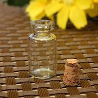 Bouteille cosmétique multi-usages en verre transparent scellée au liège, écologique et recyclable, marque OME, avec compte-gouttes gravé à l'acide, 100 pièces - Grande Vente