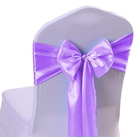 Super Offre : Nœuds de Chaise en Satin Lavande Fantaisie pour Anniversaires, Mariages, Banquets, Auditoriums et Hôtels - Lavables et Réutilisables de Haute Qualité